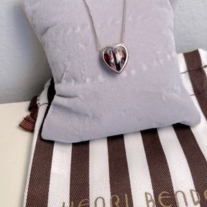 Henri Bendel Heart Striped Pendant Necklace
